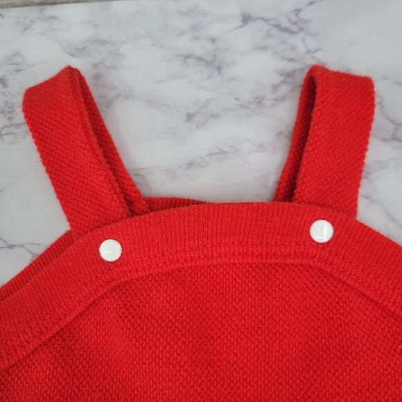 Buster Brown Vintage Sporty Jon Jon Short Overalls "Jogger" Red and White - Picture 4 of 12